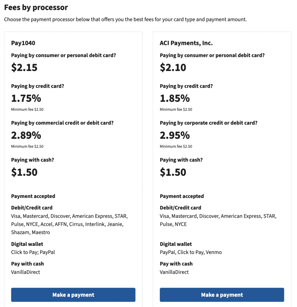 a screenshot of a payment method